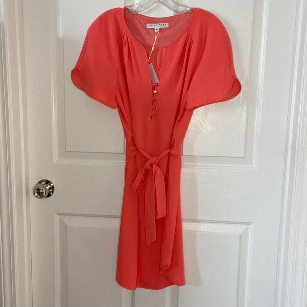 Trina Turk coral dress size 10 new